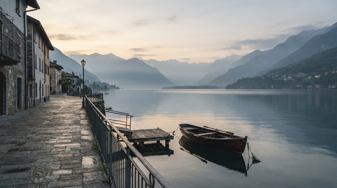 Lungolago di Como all'alba