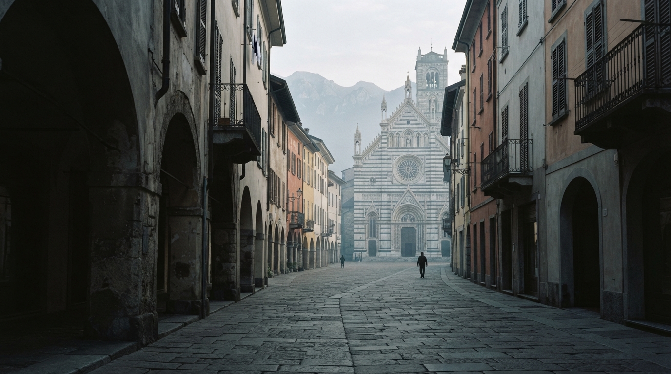 Il centro storico di Como verso il Duomo