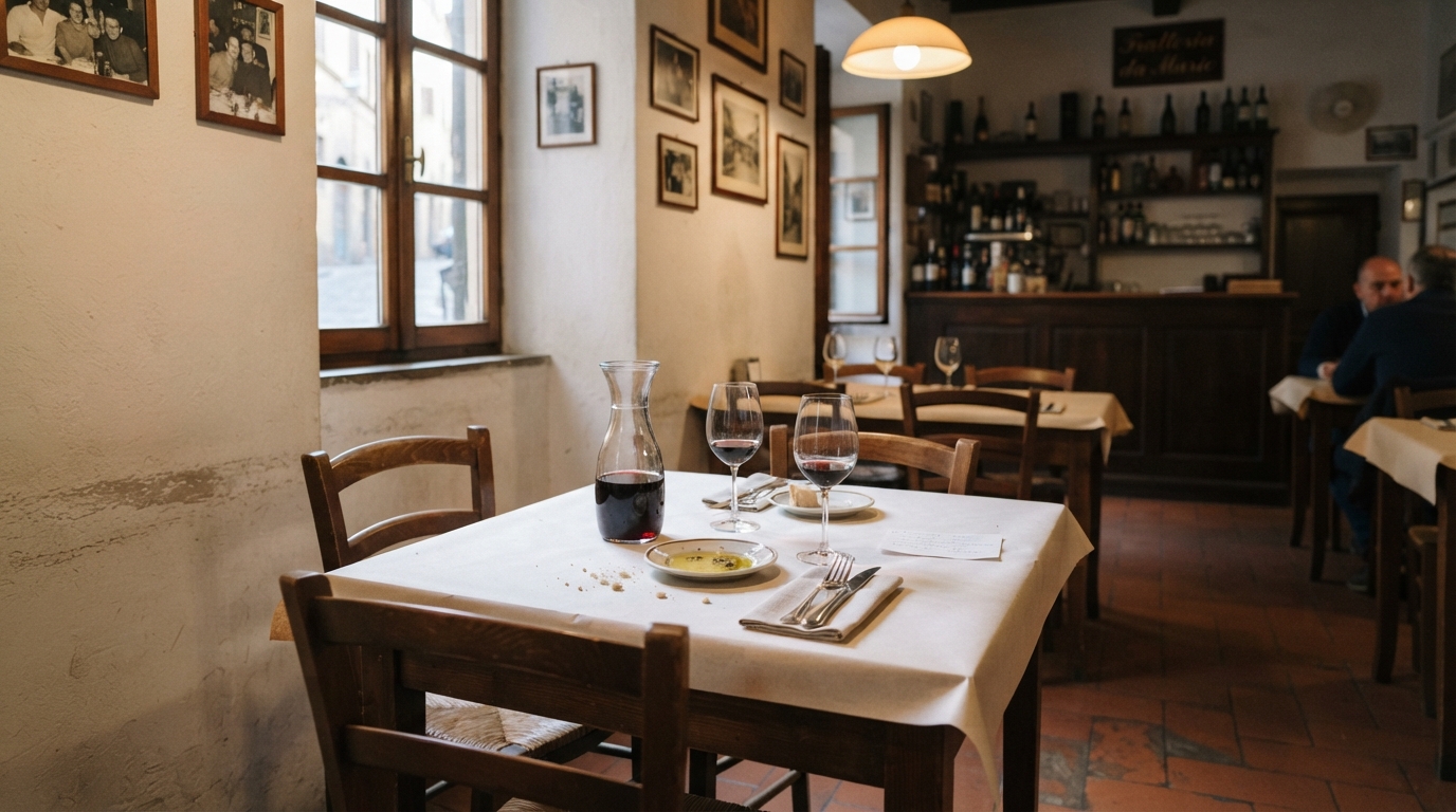 Interno di una trattoria di quartiere