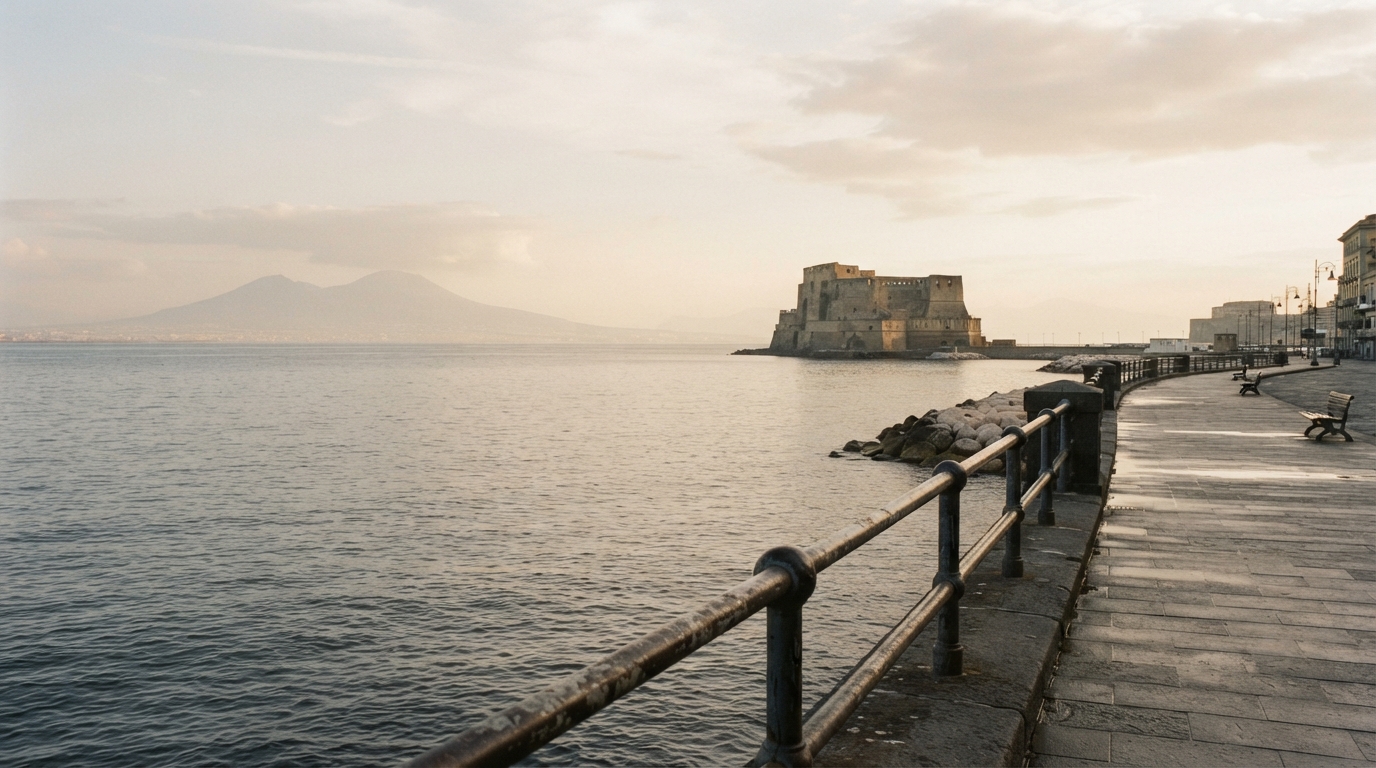 Il lungomare Caracciolo con Castel dell’Ovo