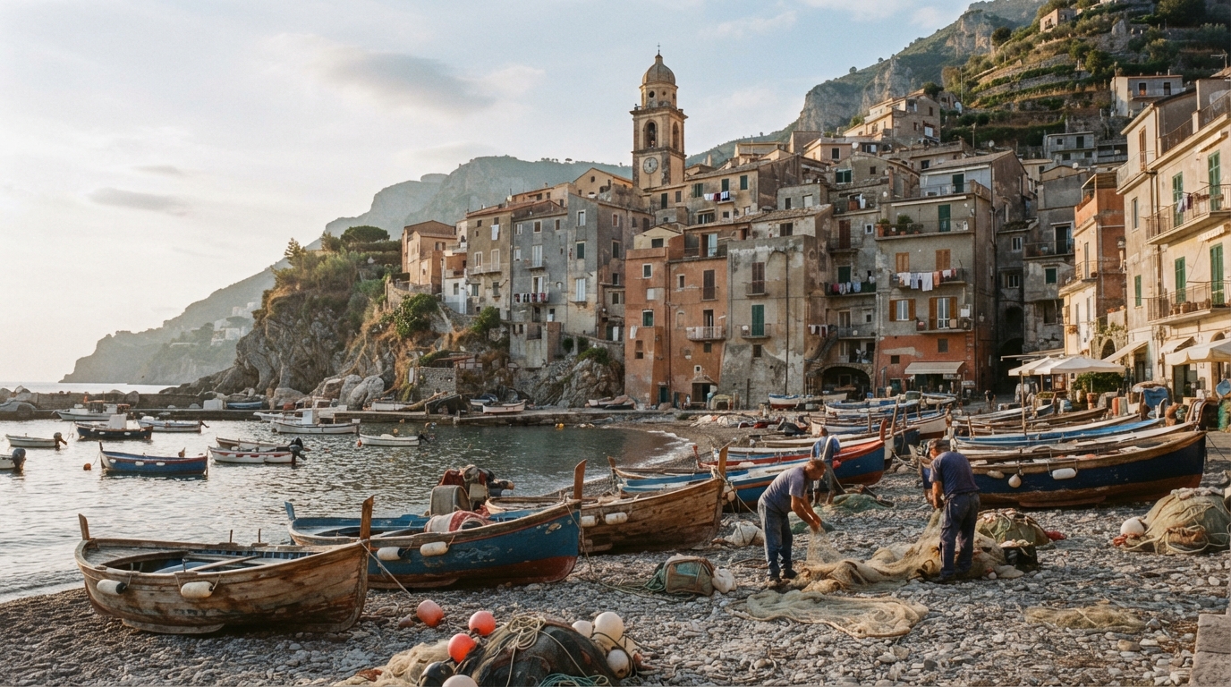 Porticciolo di pescatori sulla costiera