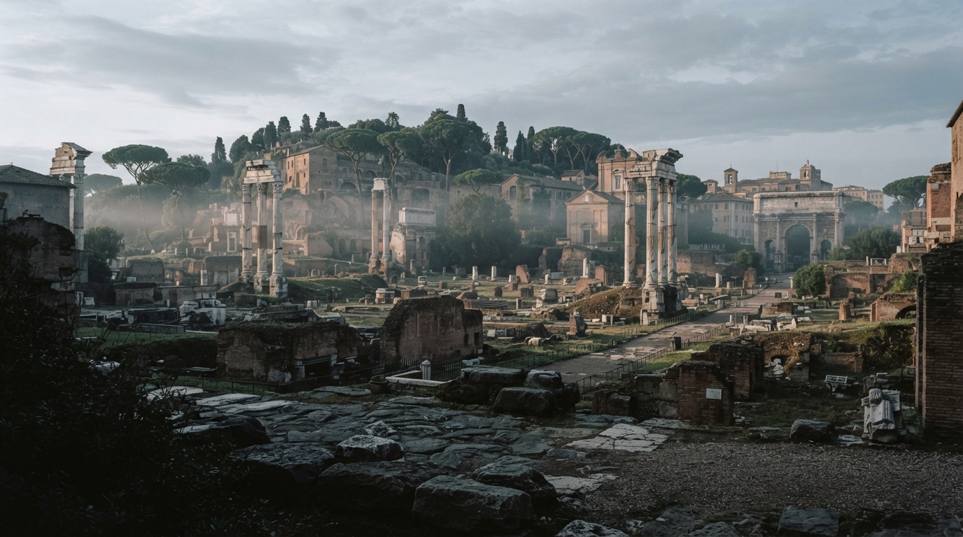 Il Foro Romano all’alba