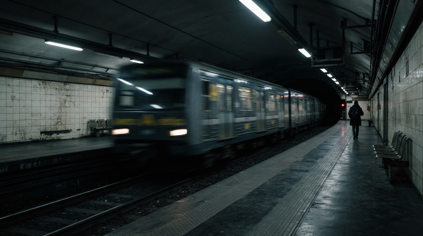 Treno della metropolitana in arrivo