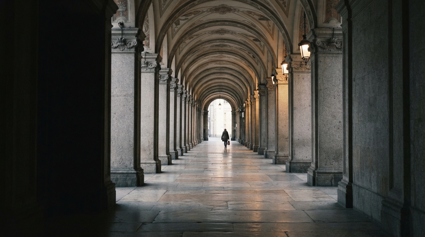 Portici barocchi nel centro di Torino