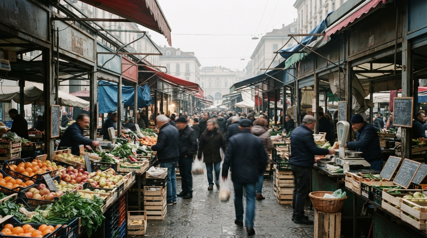 Banchi del mercato all’aperto