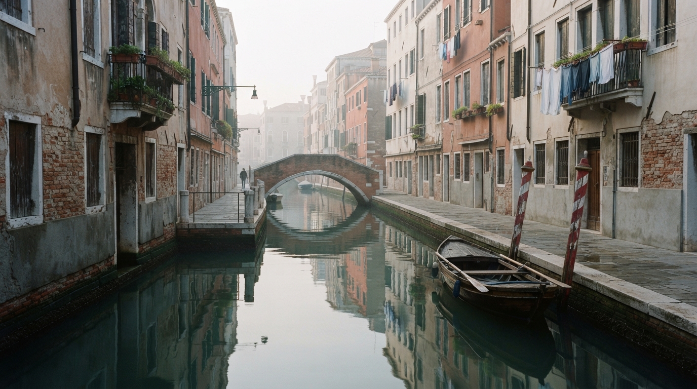Canale residenziale al mattino presto
