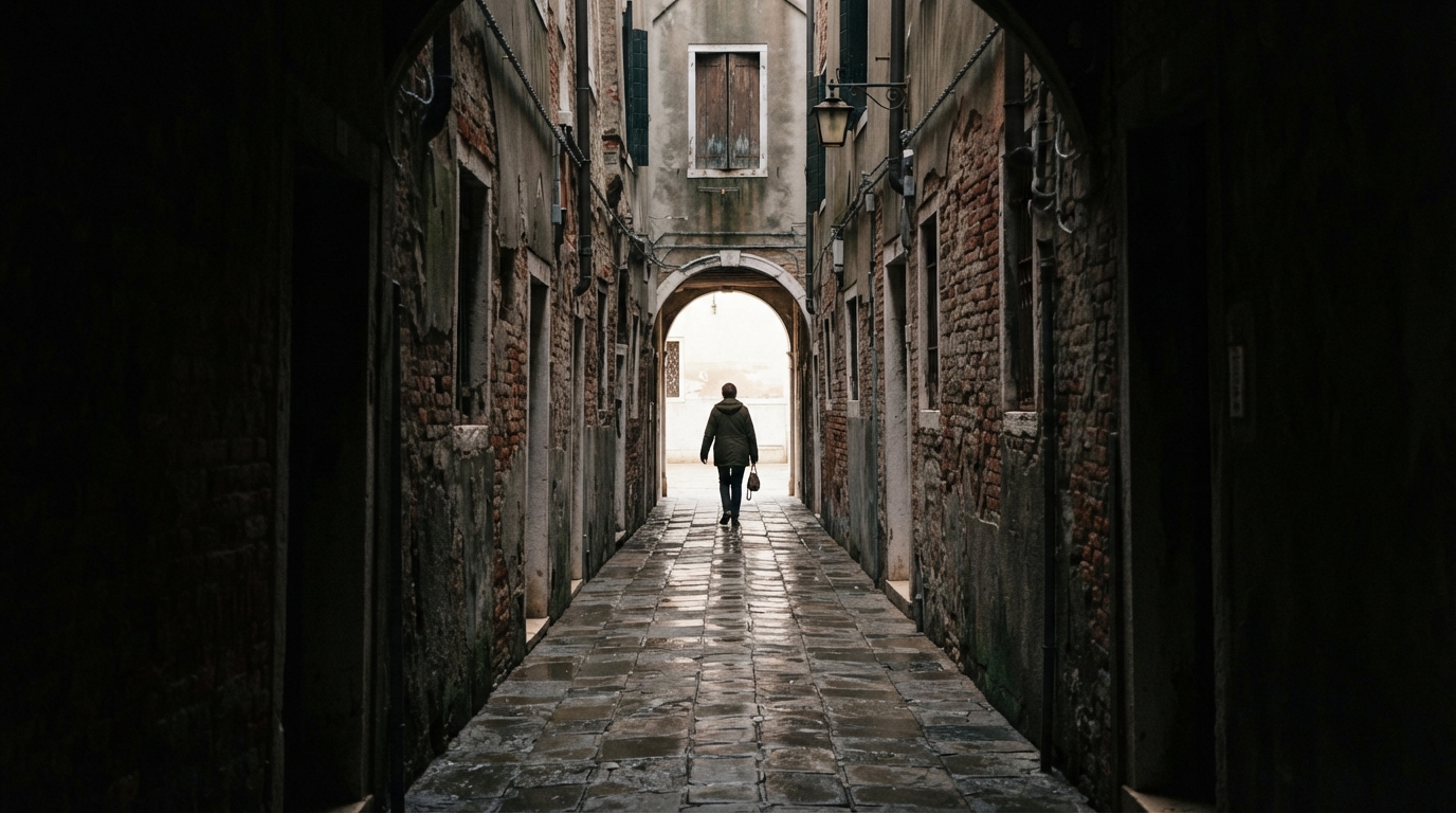 Calle stretta con passaggio ad arco